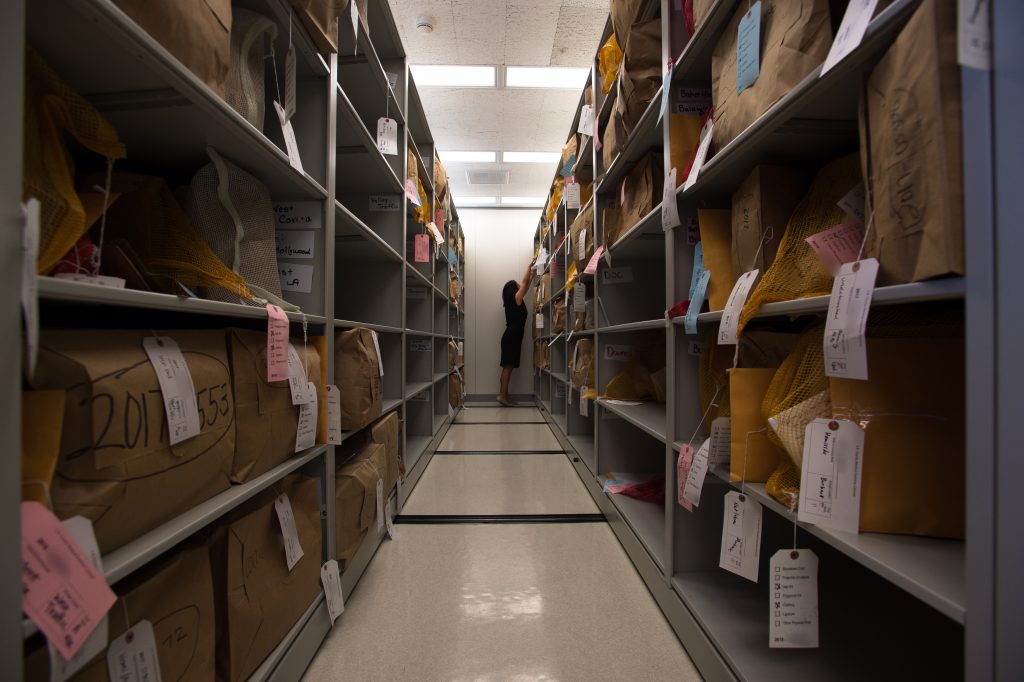 The property section of the Los Angeles County Department of Medical Examiner-Coroner.