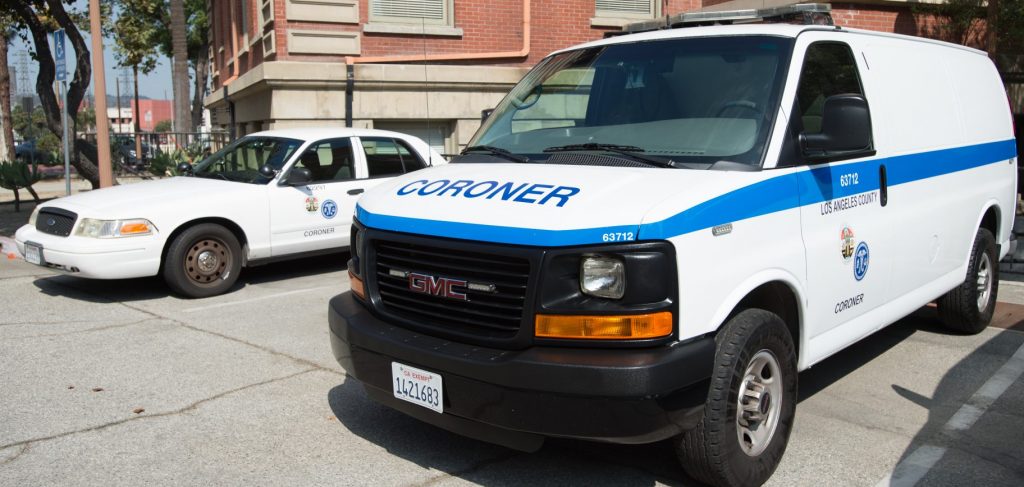 The Los Angeles County Department of Medical Examiner-Coroner fleet vehicles.